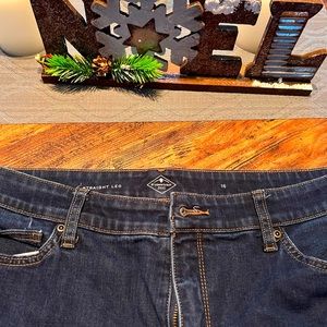 Size 16 ST JOHNS BAY STRAIGHT LEG DARK BLUE JEANS